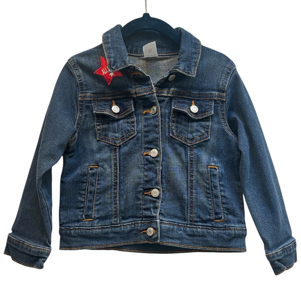 Carter’s 3T Unisex Toddler Denim Jacket with All-Star Patch, soft Cotton 📚